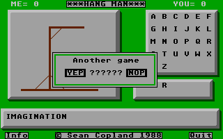 Hang Man atari screenshot